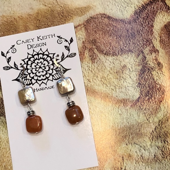 Pearl & Aventurine Earrings - Picture 4 of 8